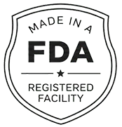 Made in an FDA registered facility badge