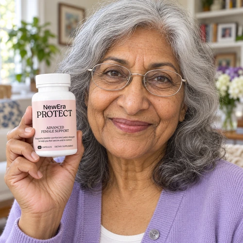 Adult holding a NewEra Protect bottle