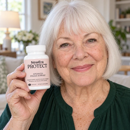 Adult holding a NewEra Protect bottle