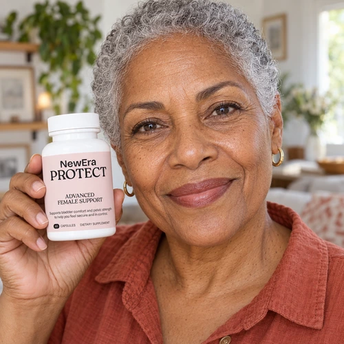 Adult holding a NewEra Protect bottle