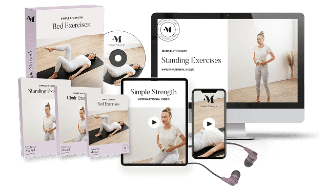 Simple Strength digital program with bed, standing and chair exercise guides